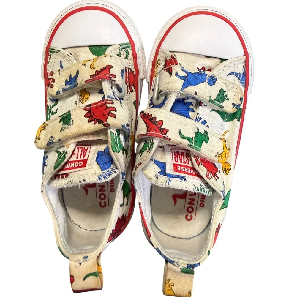 Converse Chuck Taylor All Star Dinoverse Infant Shoes 763713C White Multi Size 7